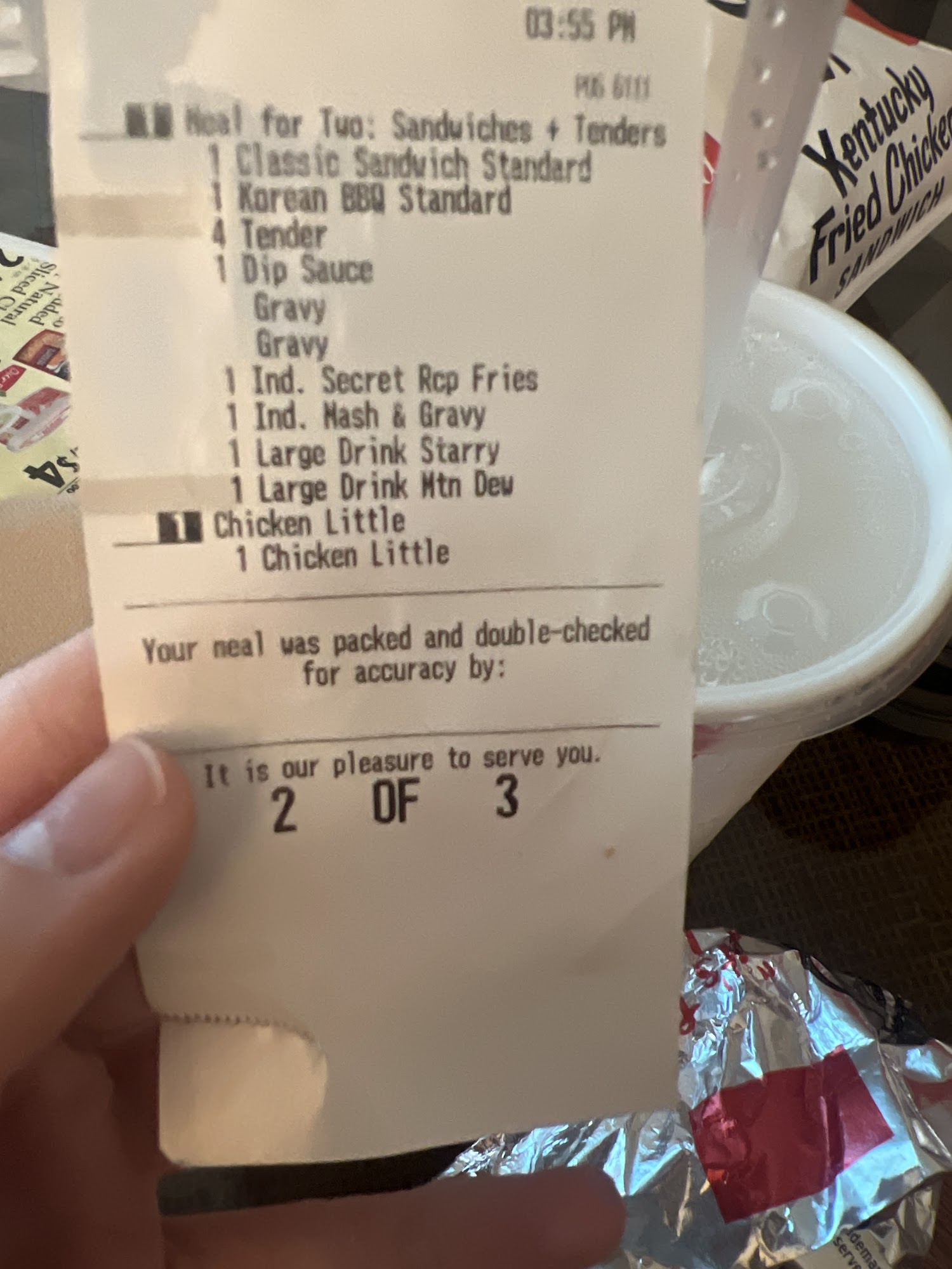 KFC Menu