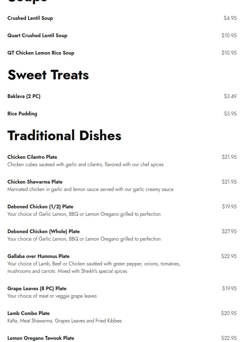 Fattoush Bistro & Grill Menu