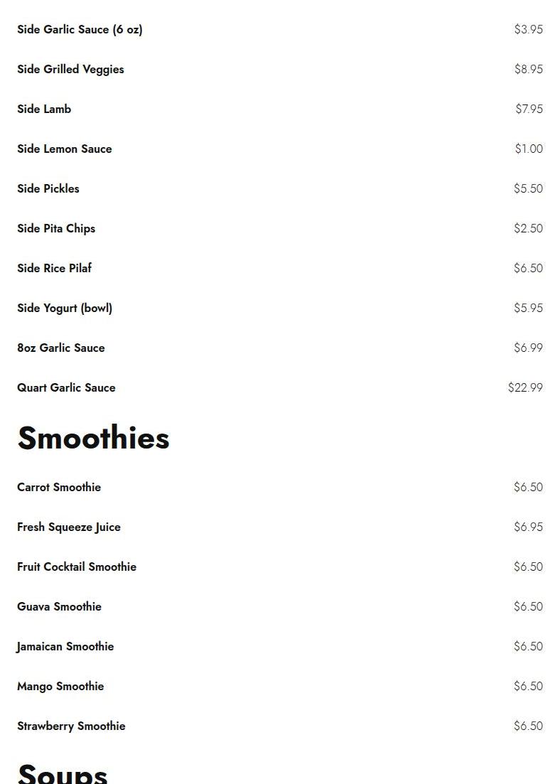 Fattoush Bistro & Grill Menu