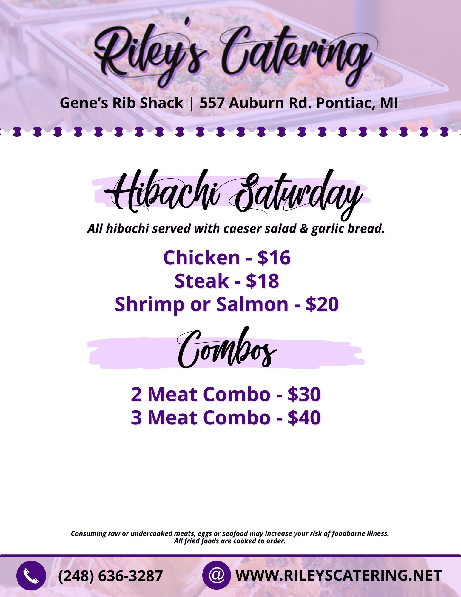 Riley's Catering Menu