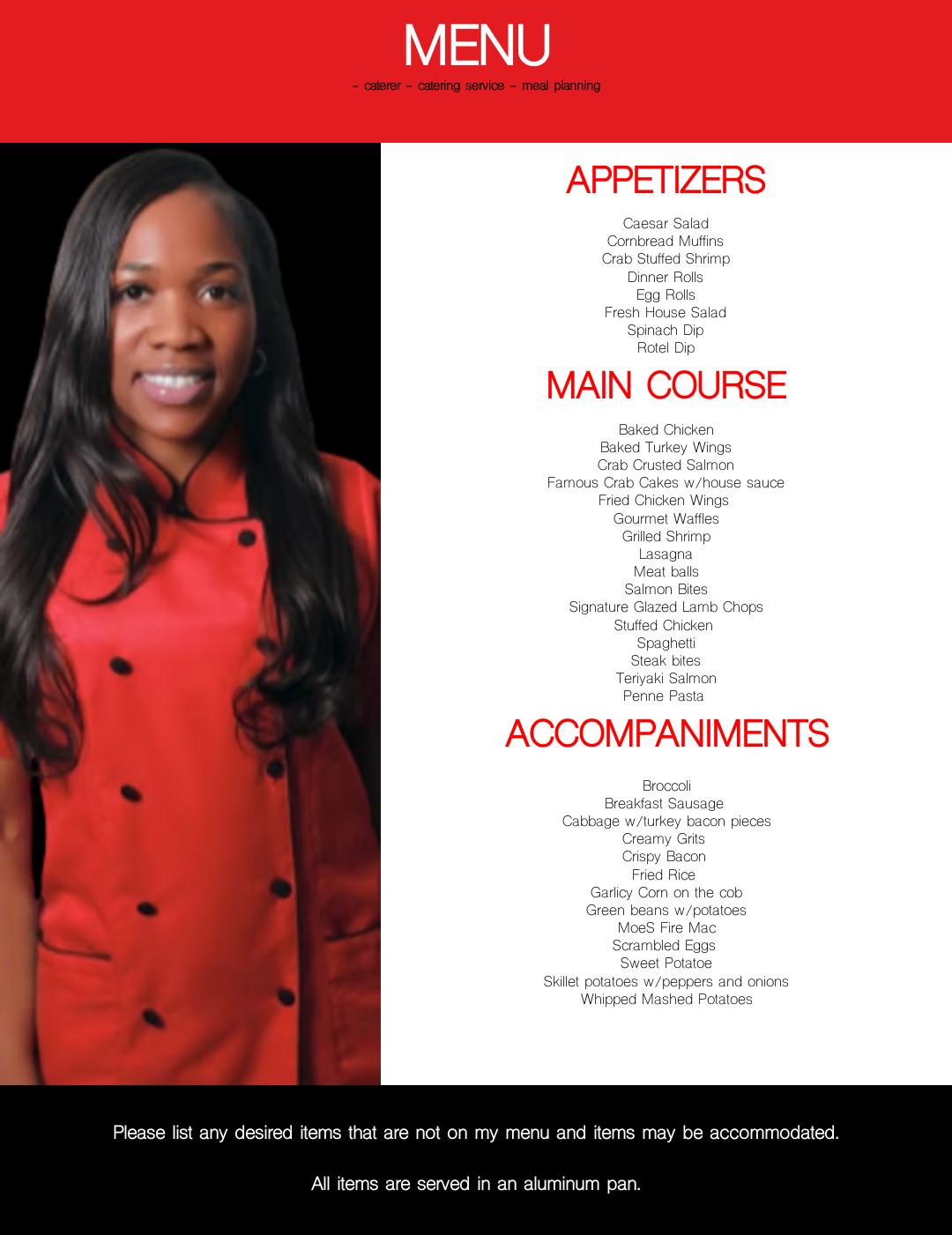 Moes Kitchen l.l.c. Menu