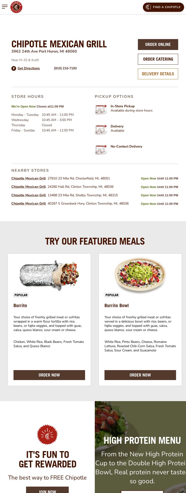 Chipotle Mexican Grill Menu