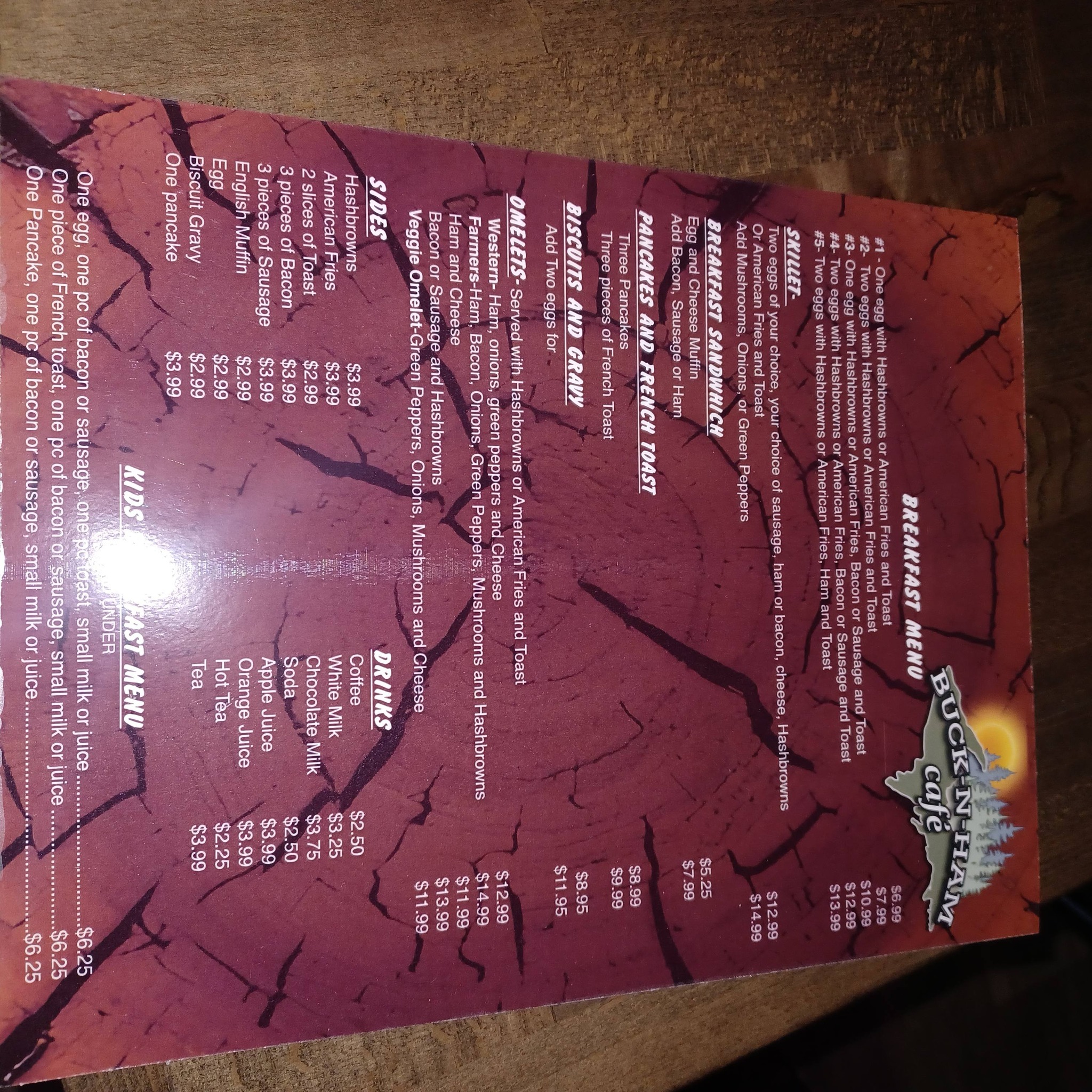 Buck-N-Ham Cafe Menu