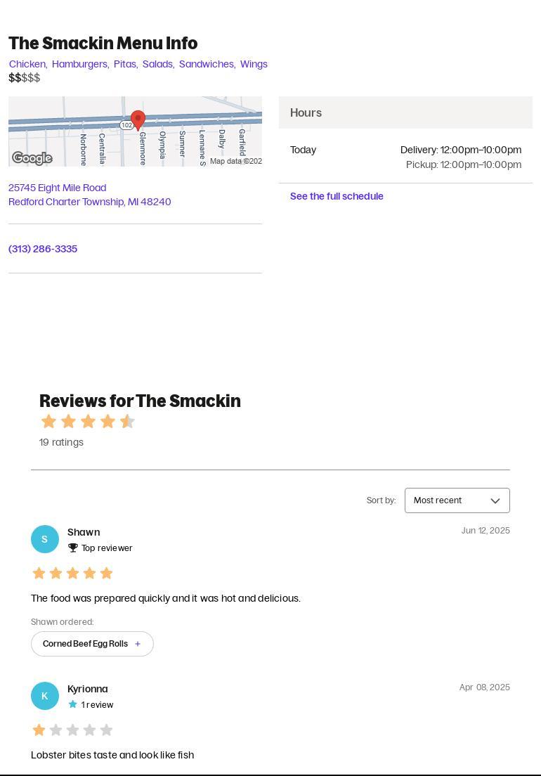 The Smackin 25745 Eight Mile W, Redford Township