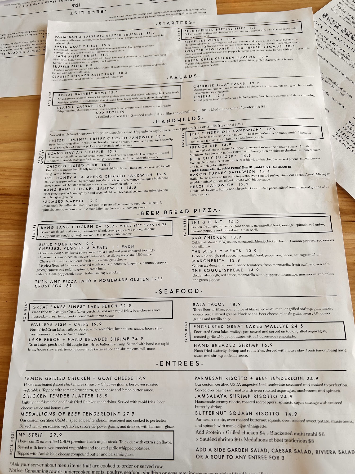 The Old Mill - Beer City Bread Co. Menu