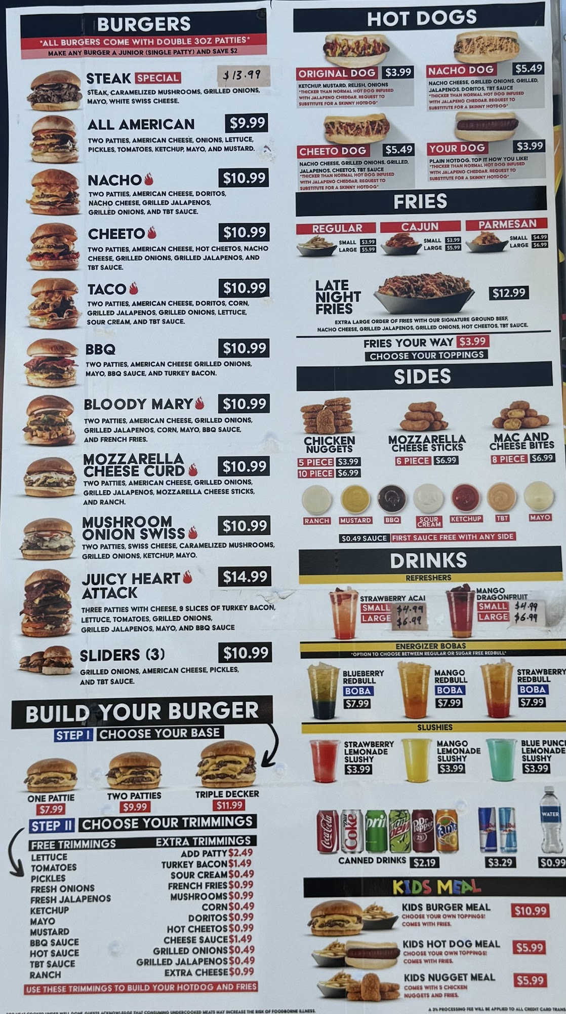The Burger Truck Menu