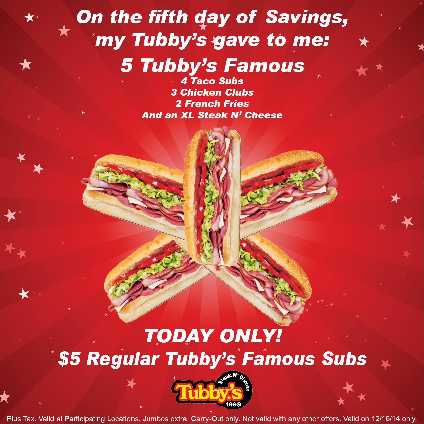 TUBBY’S GRILLED SUBMARINES Menu