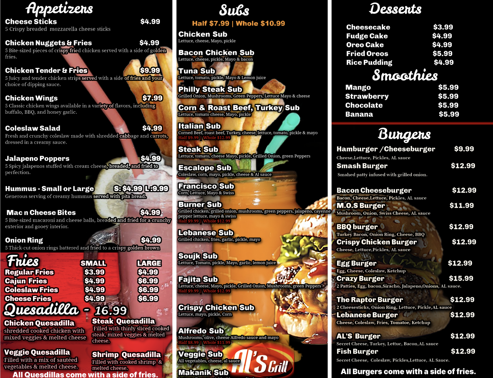 Al's Grill - Roseville Menu