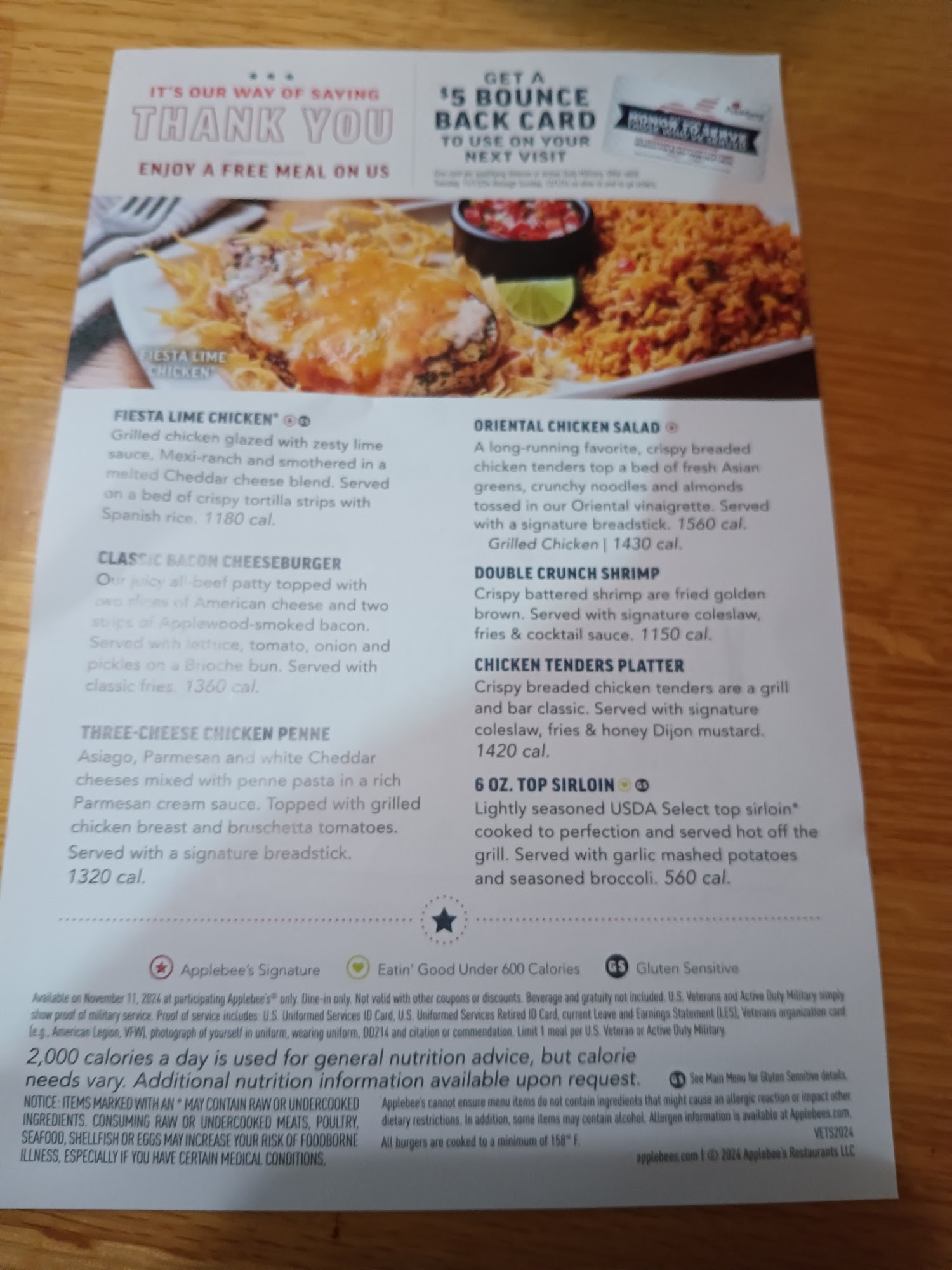 Applebee's Grill + Bar Menu
