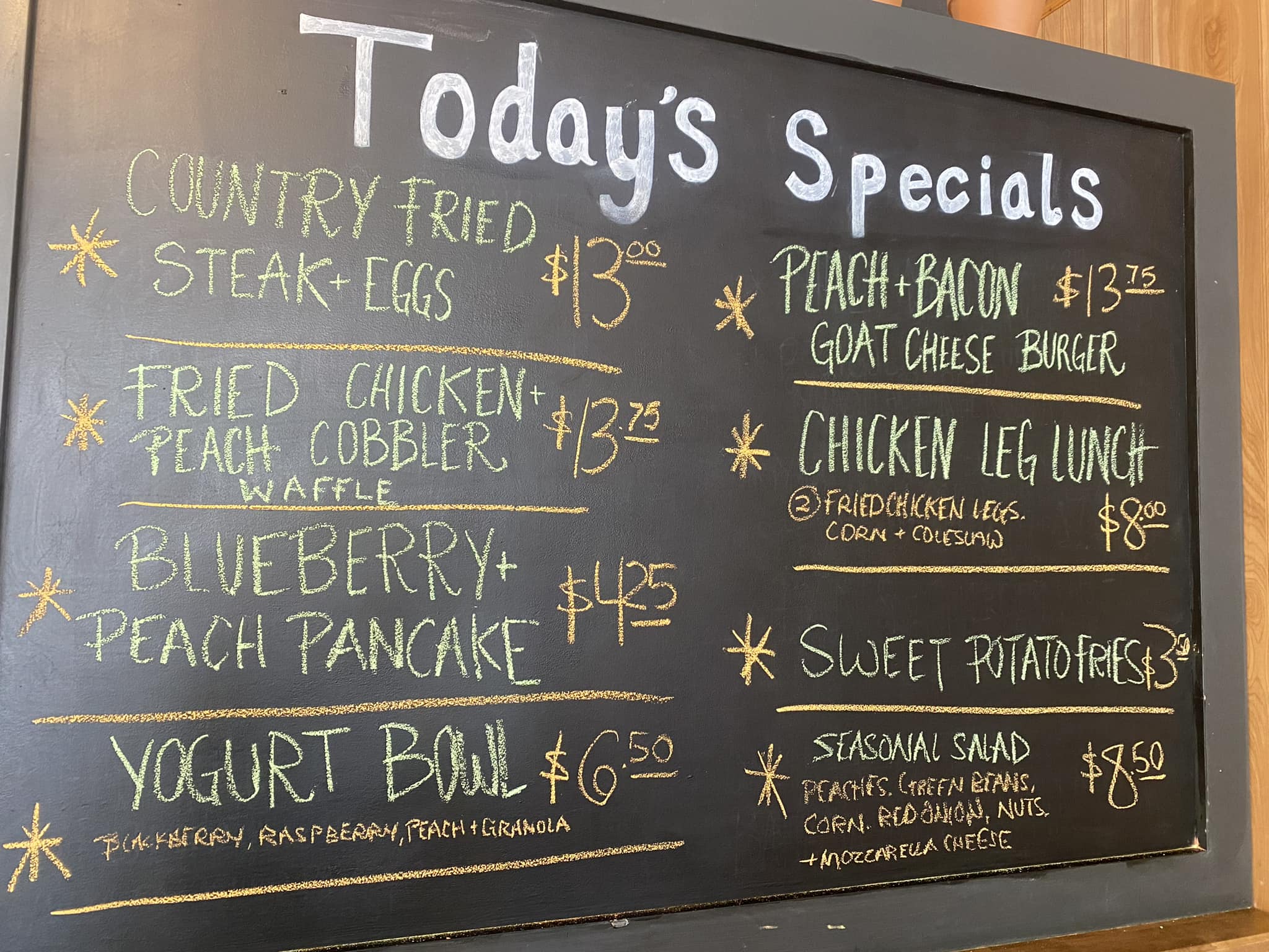 Sunny side up diner Menu