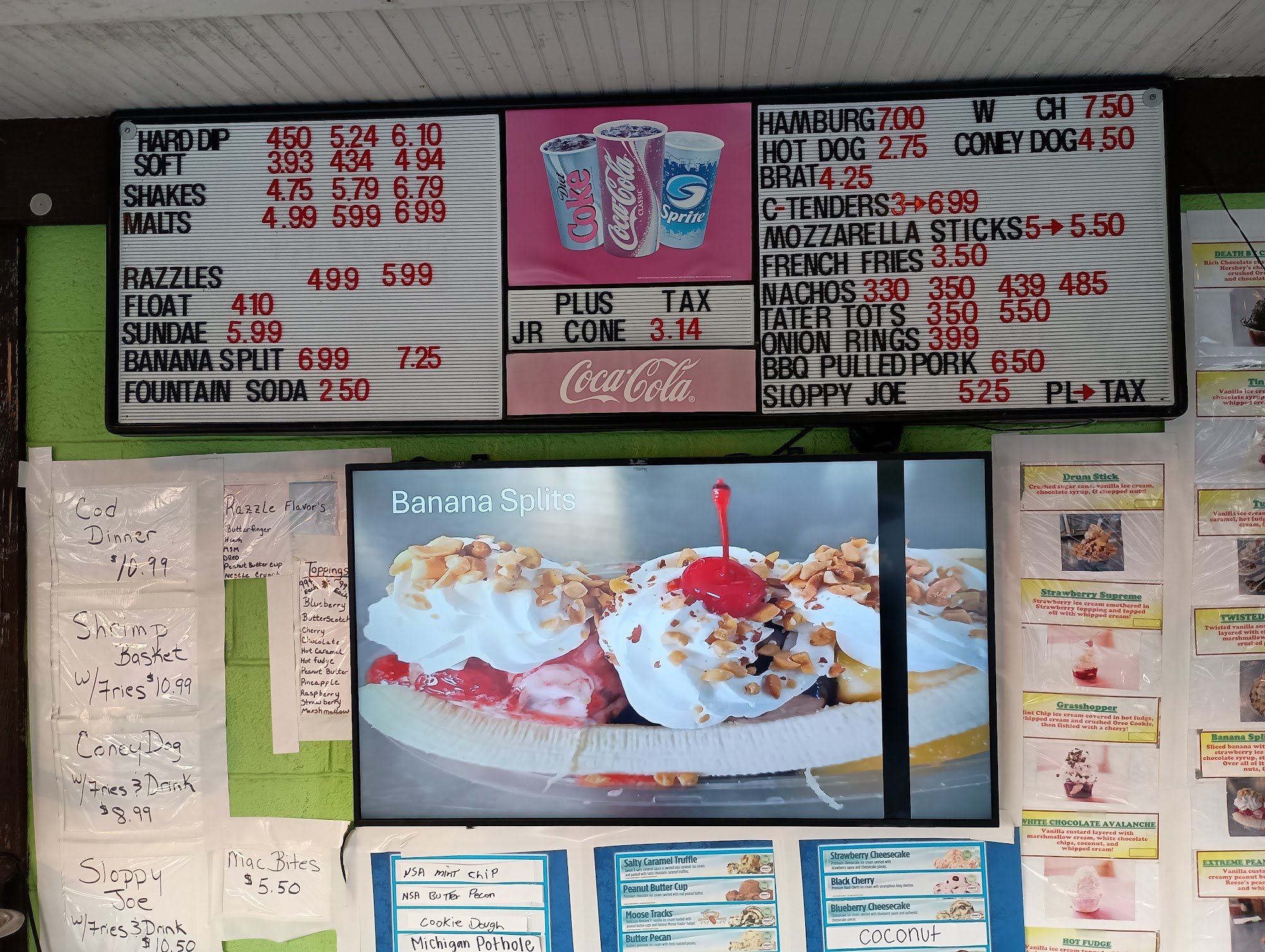 Sanford Whippy Dip Menu