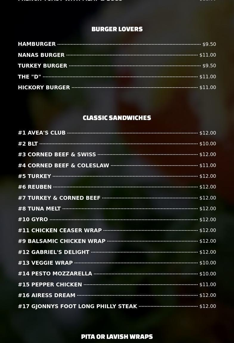 Gateway Deli & Catering Menu