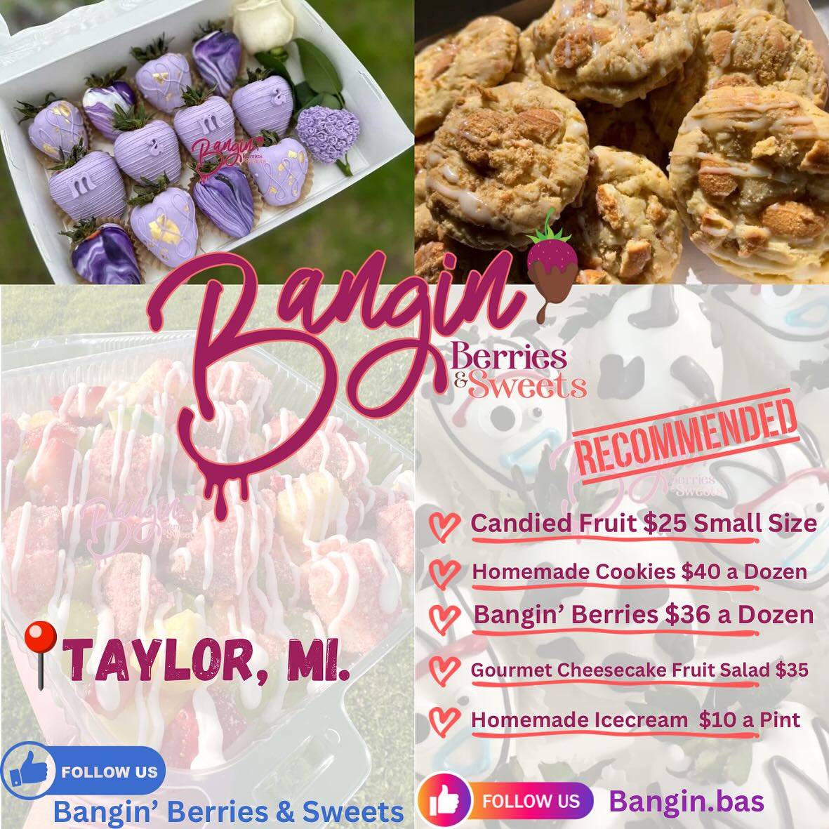 Bangin’ Berries & Sweets Menu