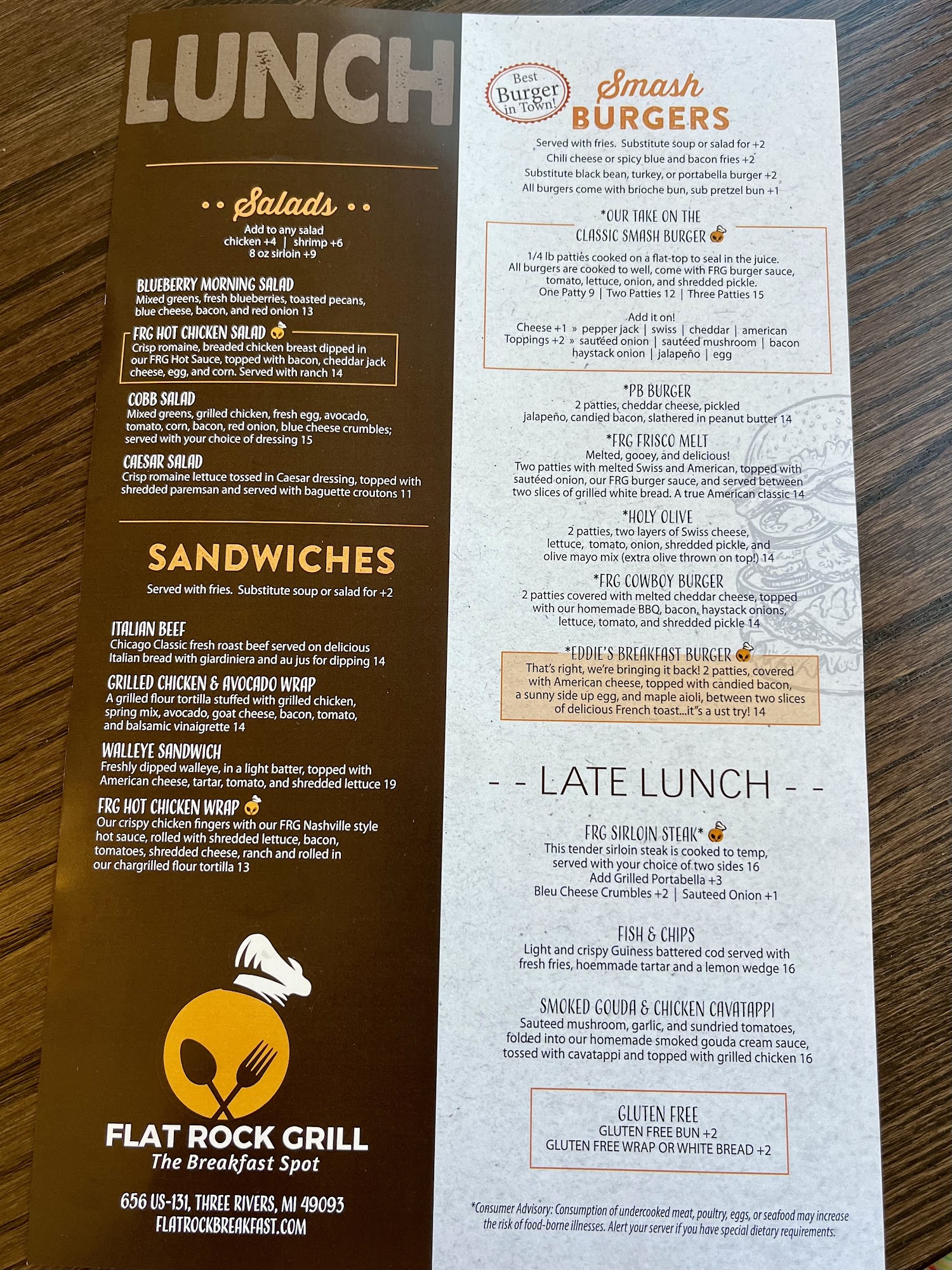 Flat Rock Grill The Breakfast Spot Menu