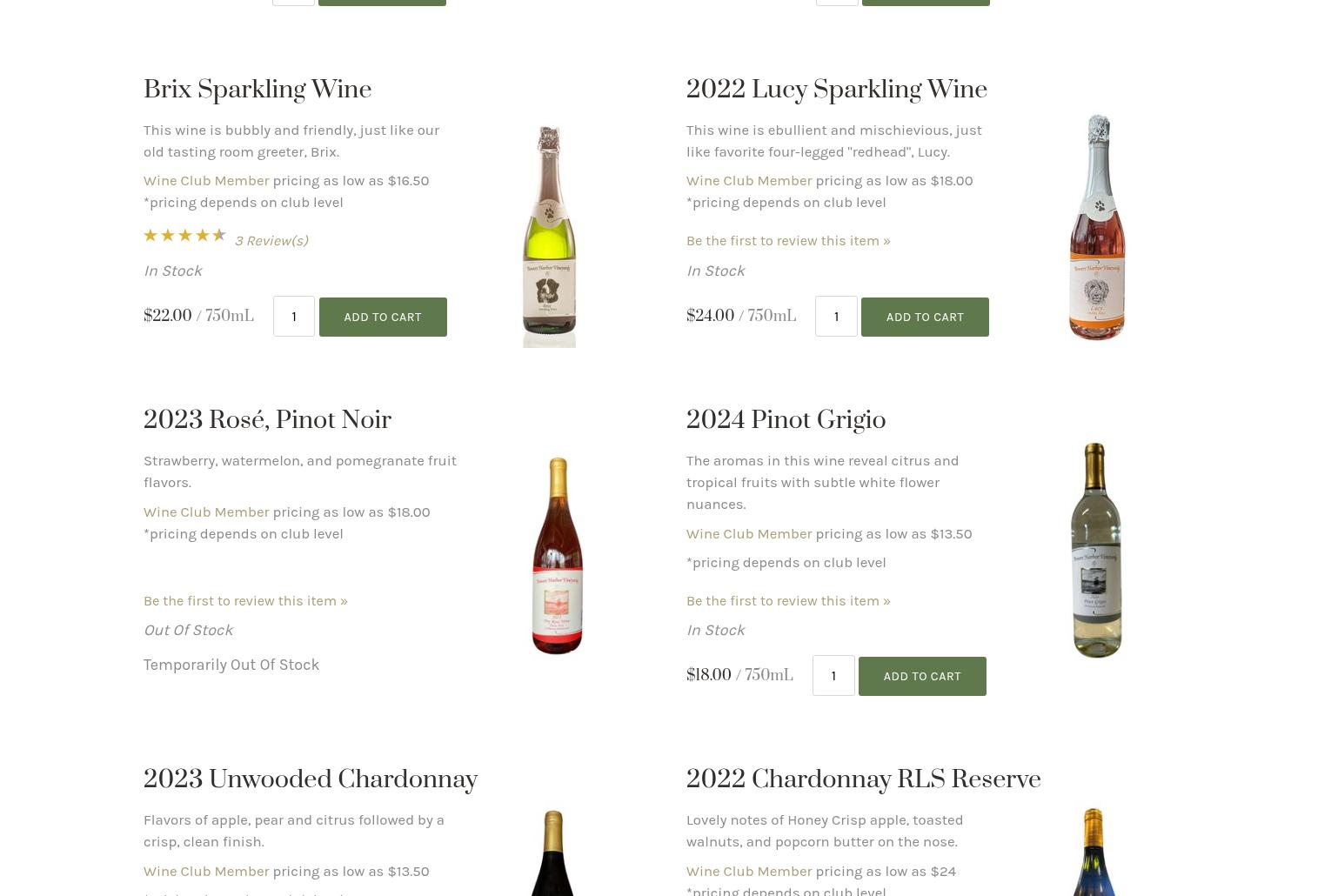 Bowers Harbor Vineyards Menu