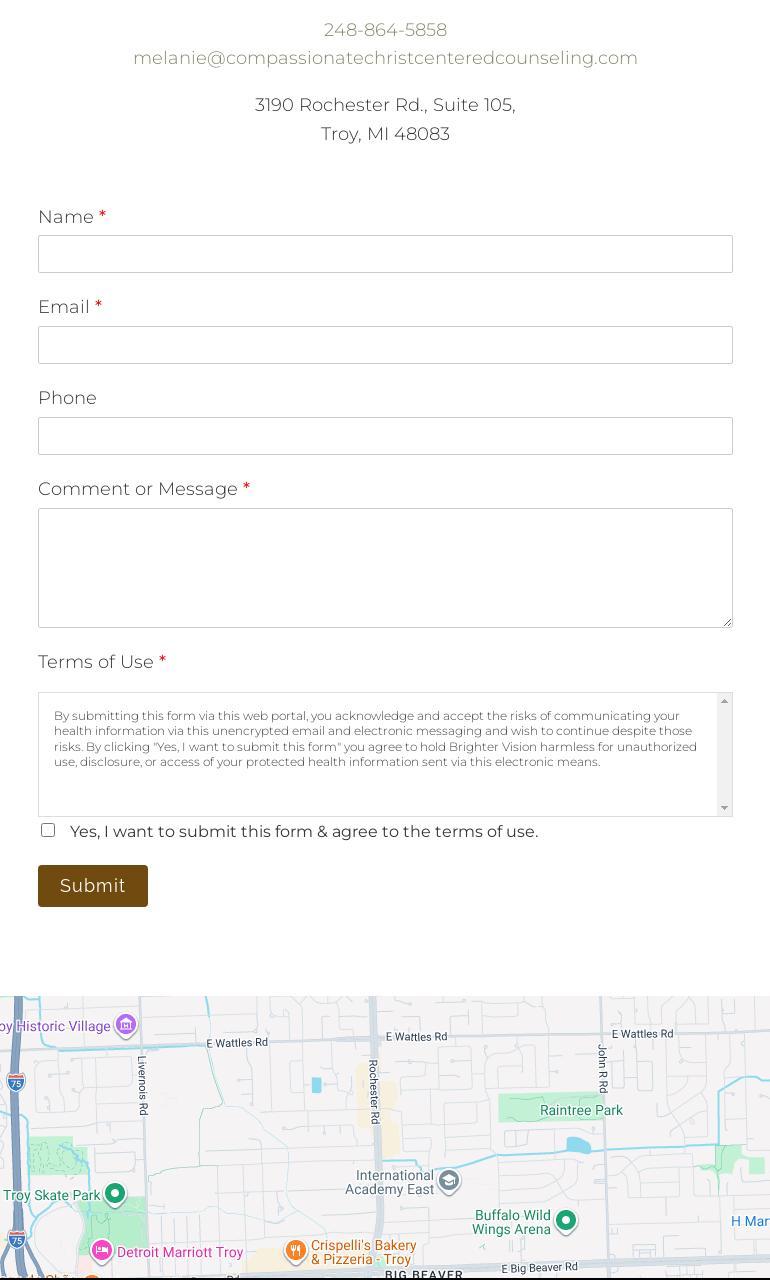 Compassionate Christ Centered Counseling, LLC 3190 Rochester Rd #105, Troy Michigan 48083