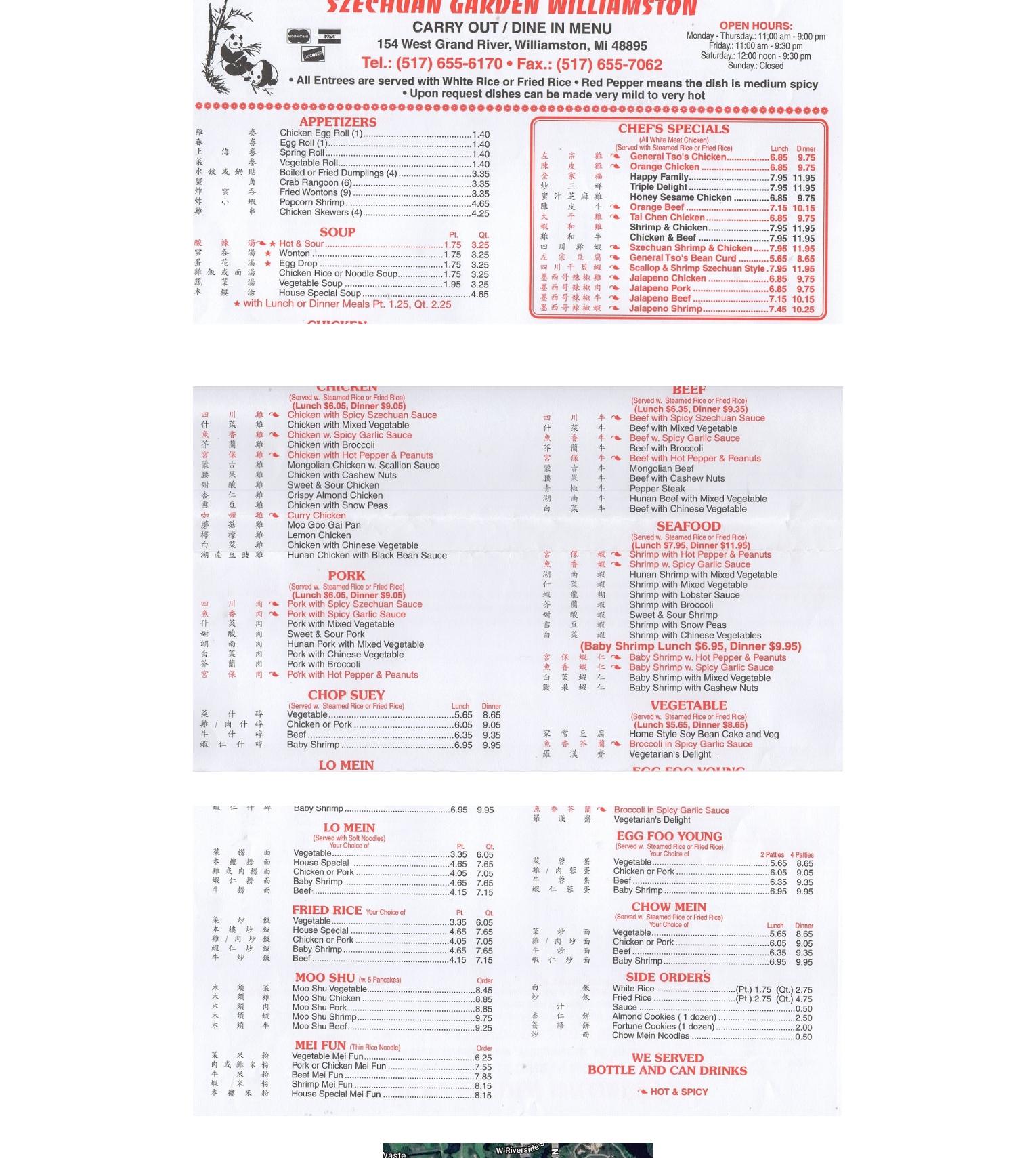 Szechuan Garden Menu