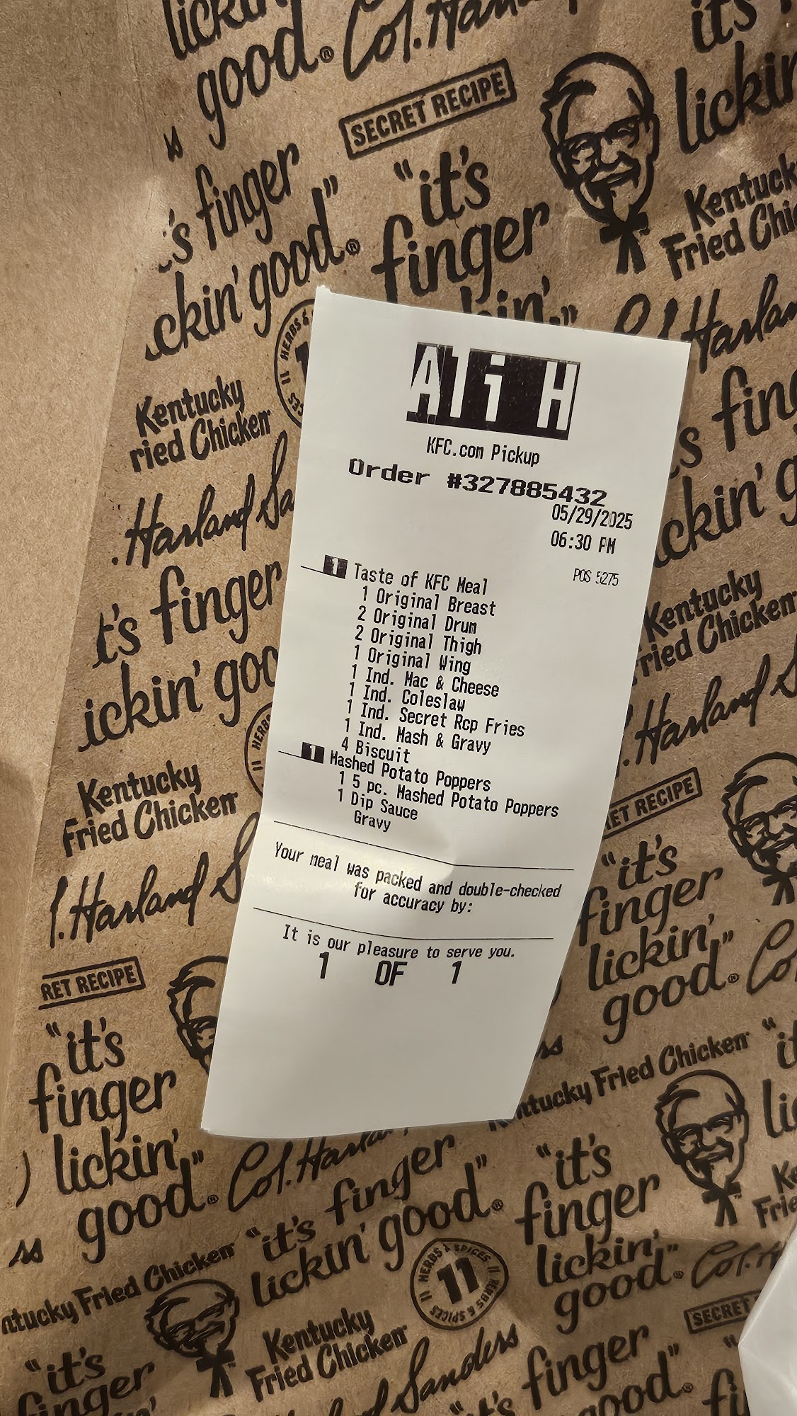 KFC Menu