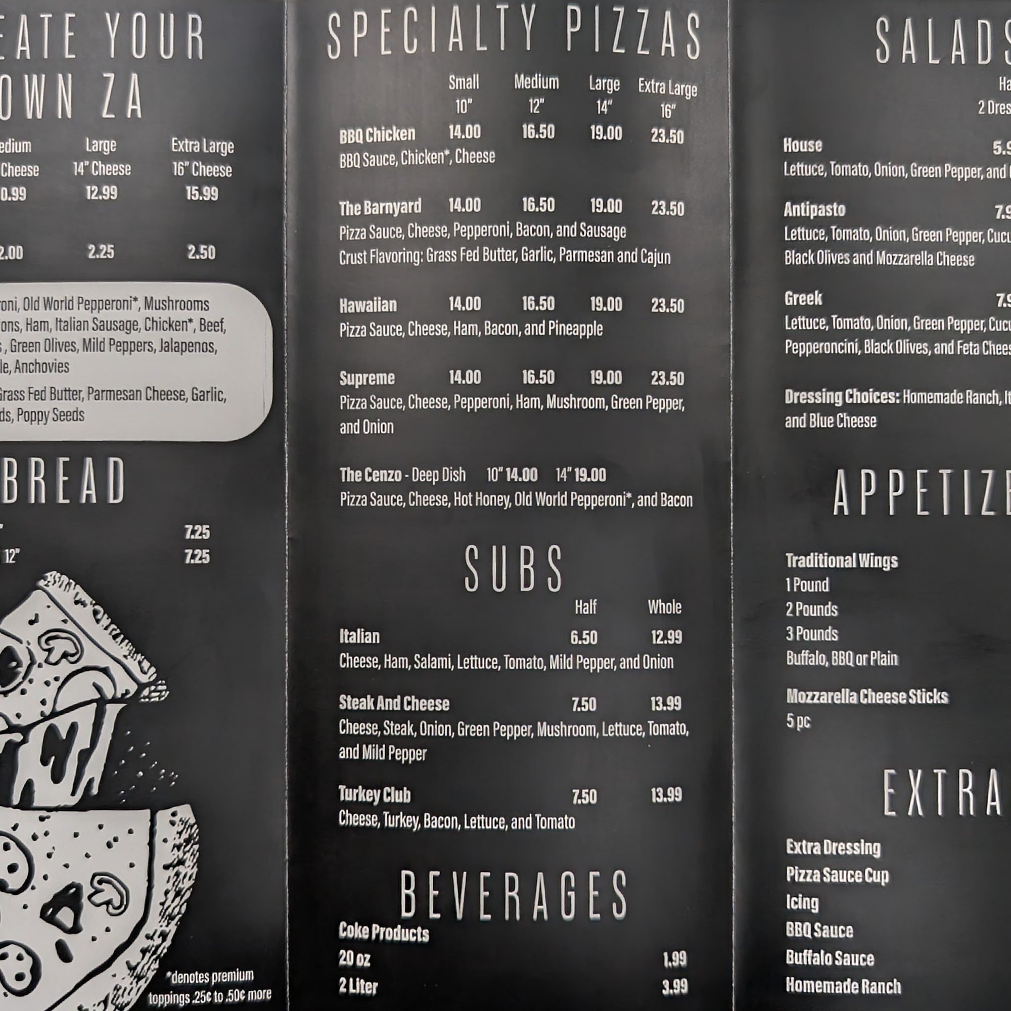 Za Bros Pizzeria Menu
