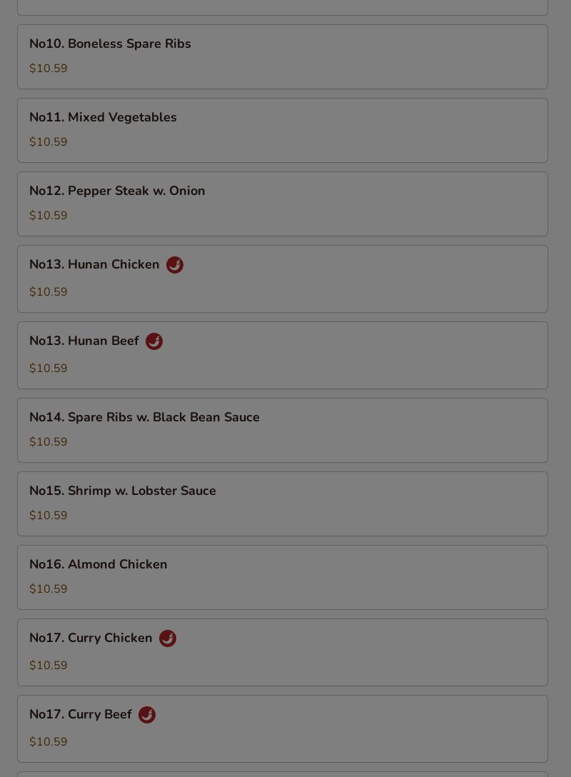 Hong Kong Chinese Food Menu