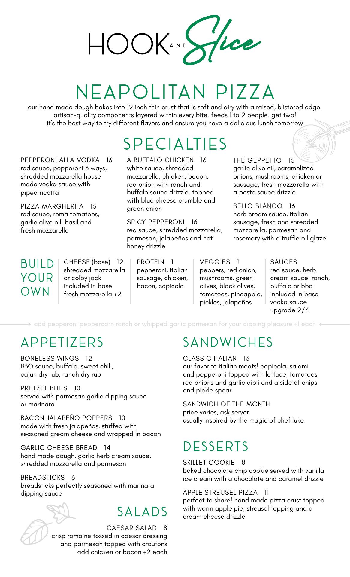 HOOK and Slice Menu