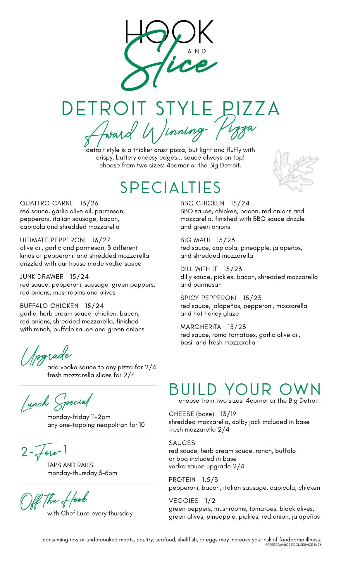 HOOK and Slice Menu