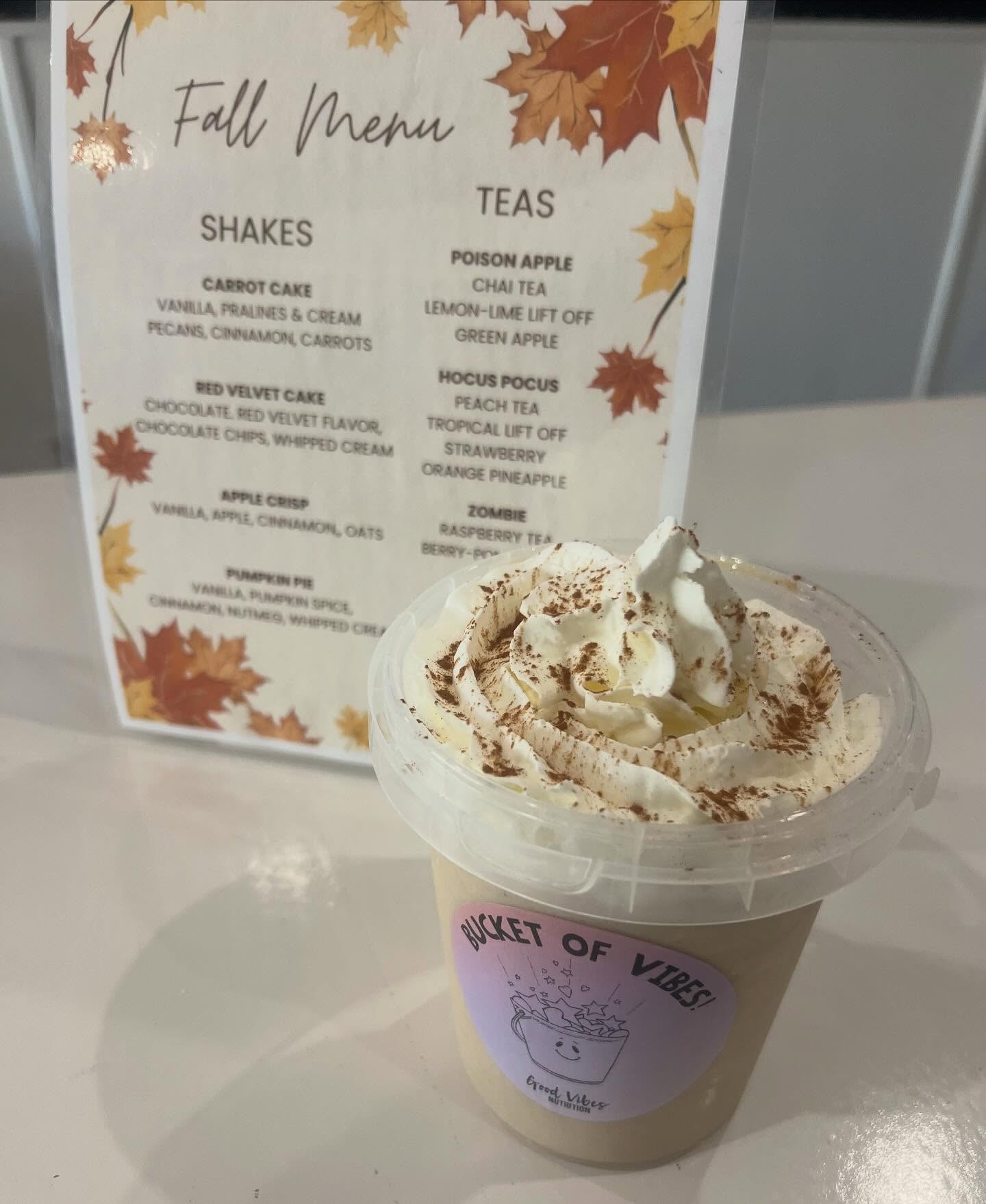 Good Vibes Nutrition Menu