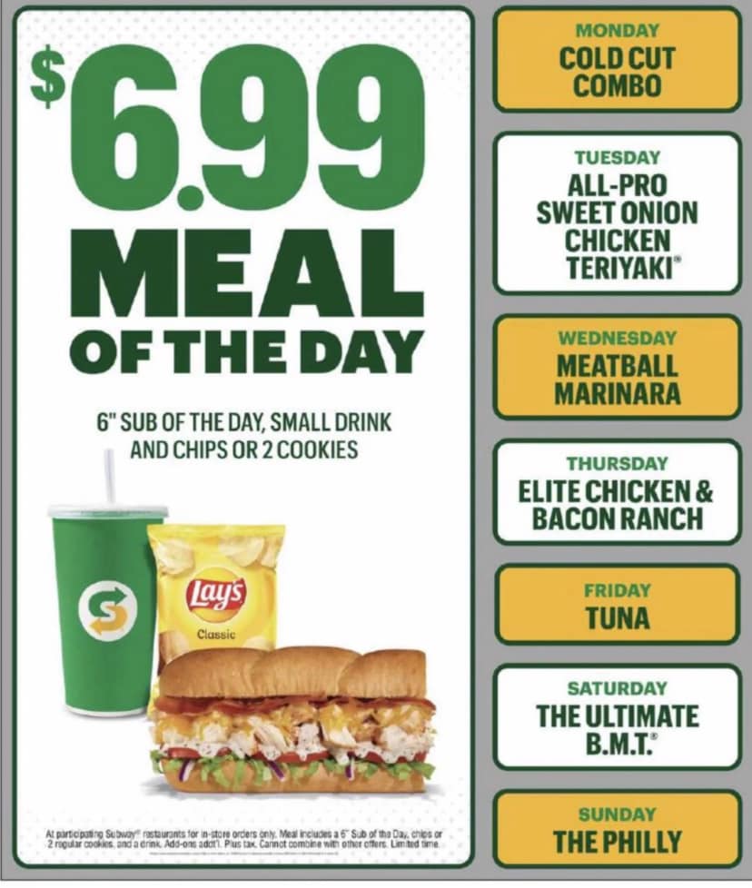 Subway Menu