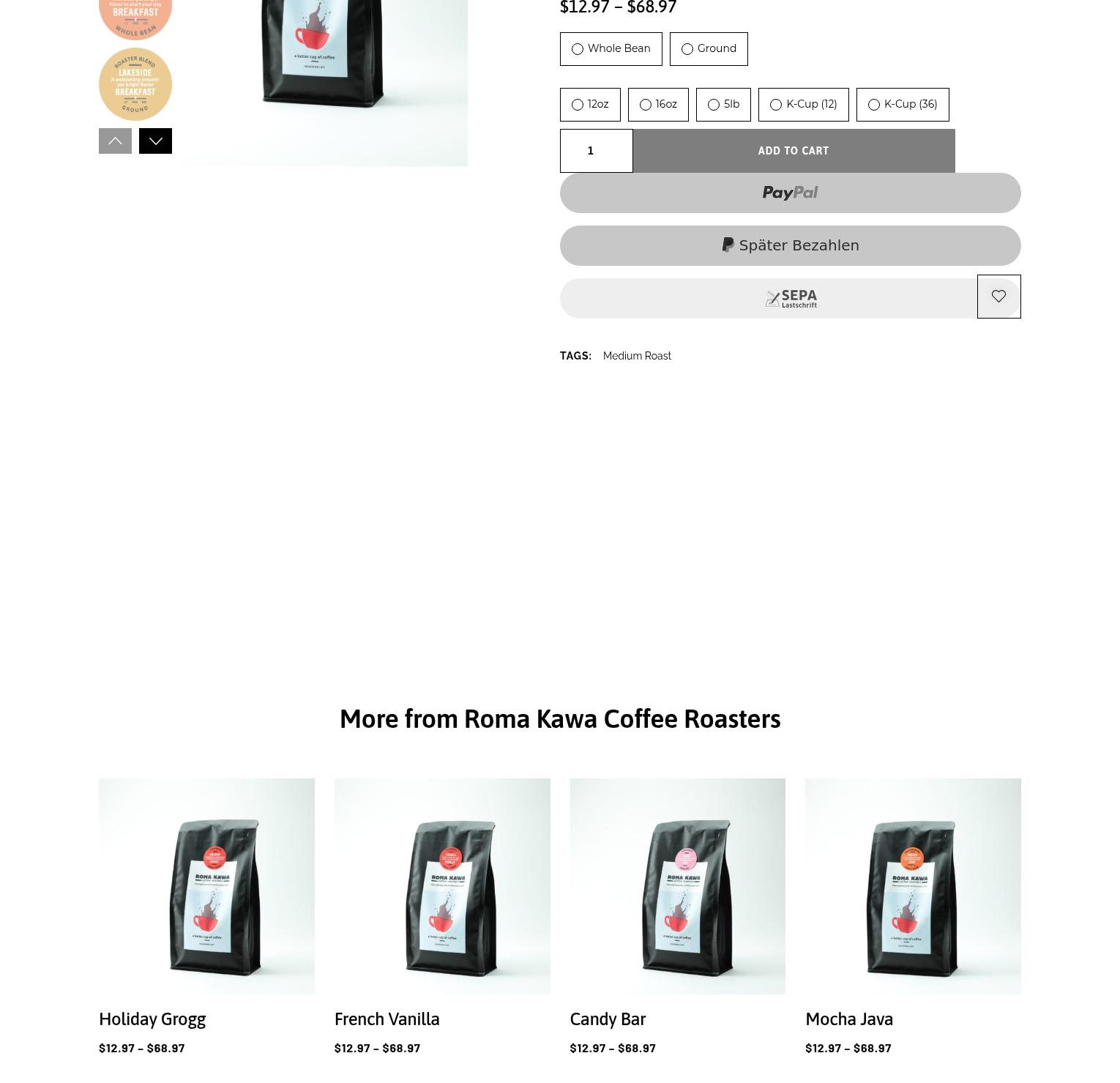 Roma Kawa Coffee Menu