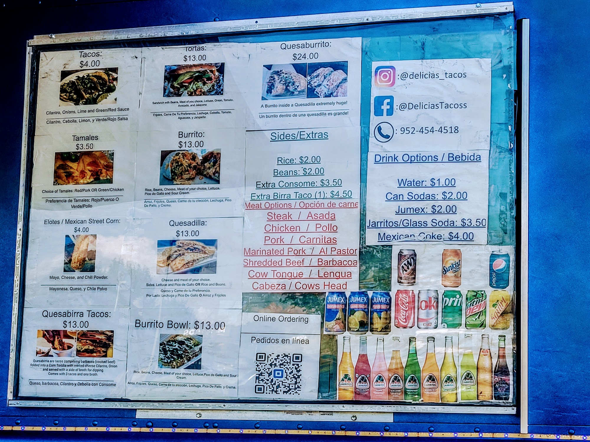 Delicias Tacos Menu