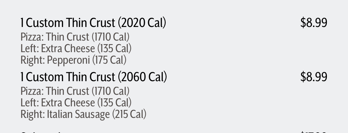 Little Caesars Pizza Menu