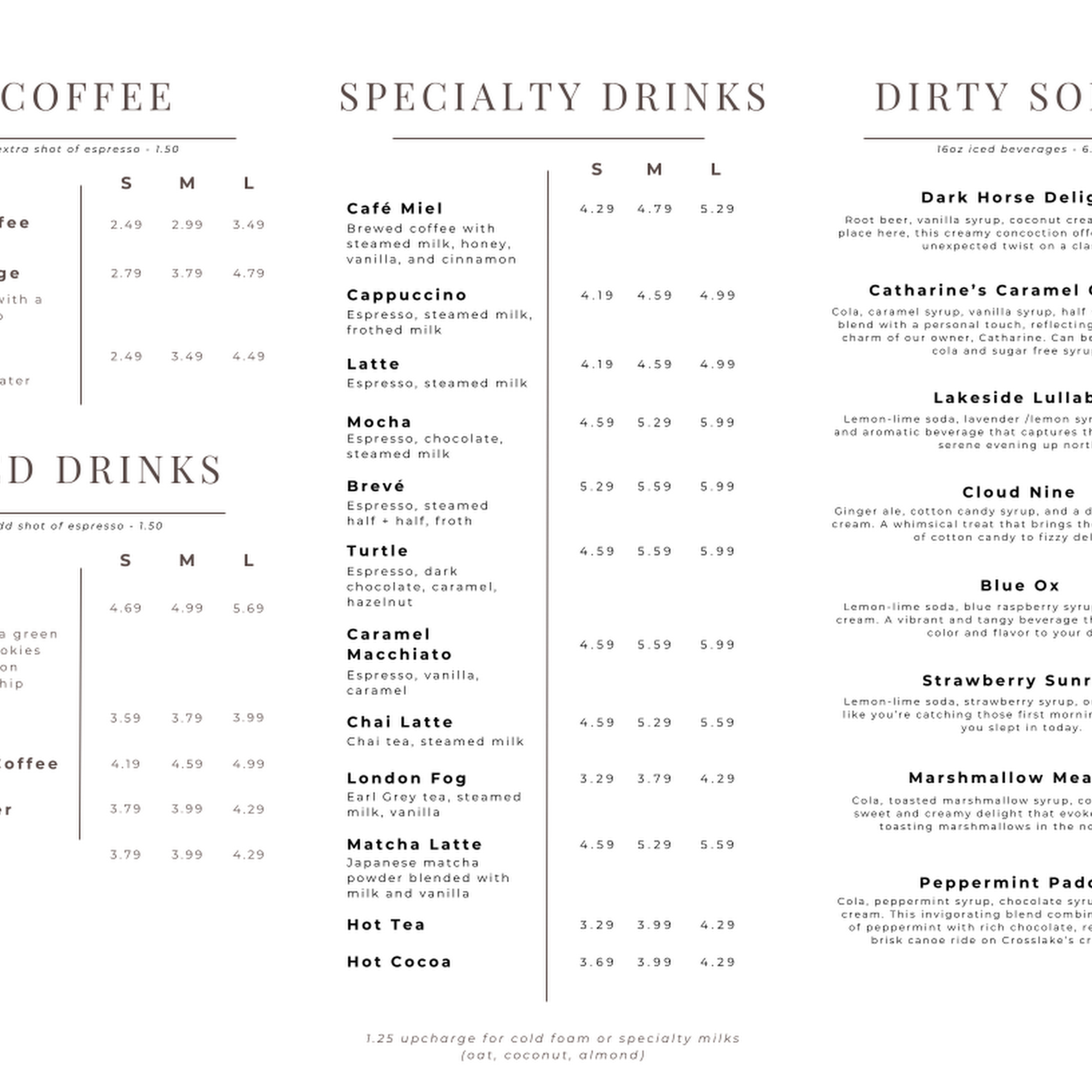 Dark Horse Brew & Bistro Menu
