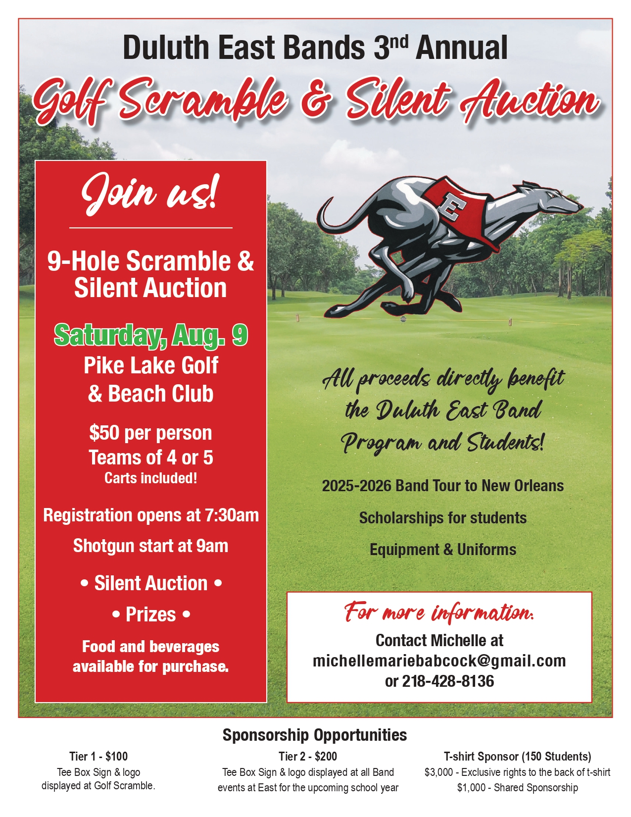 Pike Lake Golf & Beach Menu