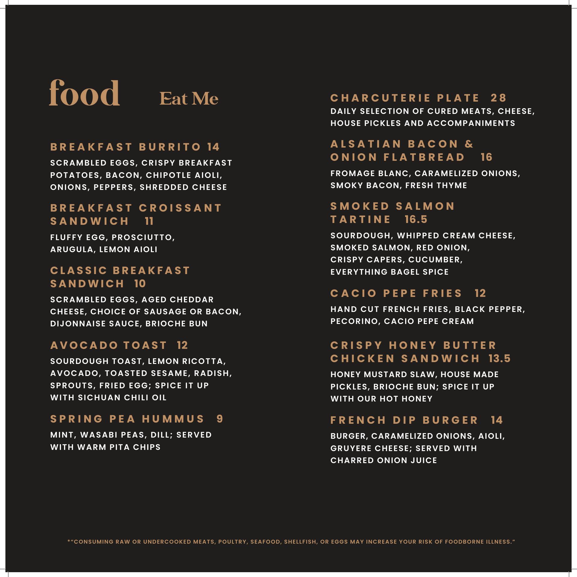 Curiouser Coffee and Elixirs Menu