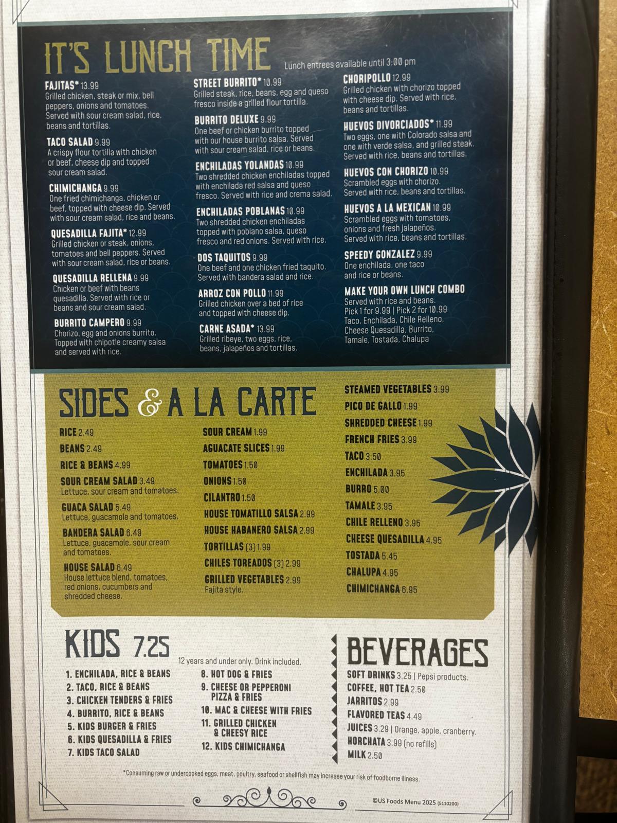 TequilaTown Mexican Cuisine, Esko Menu