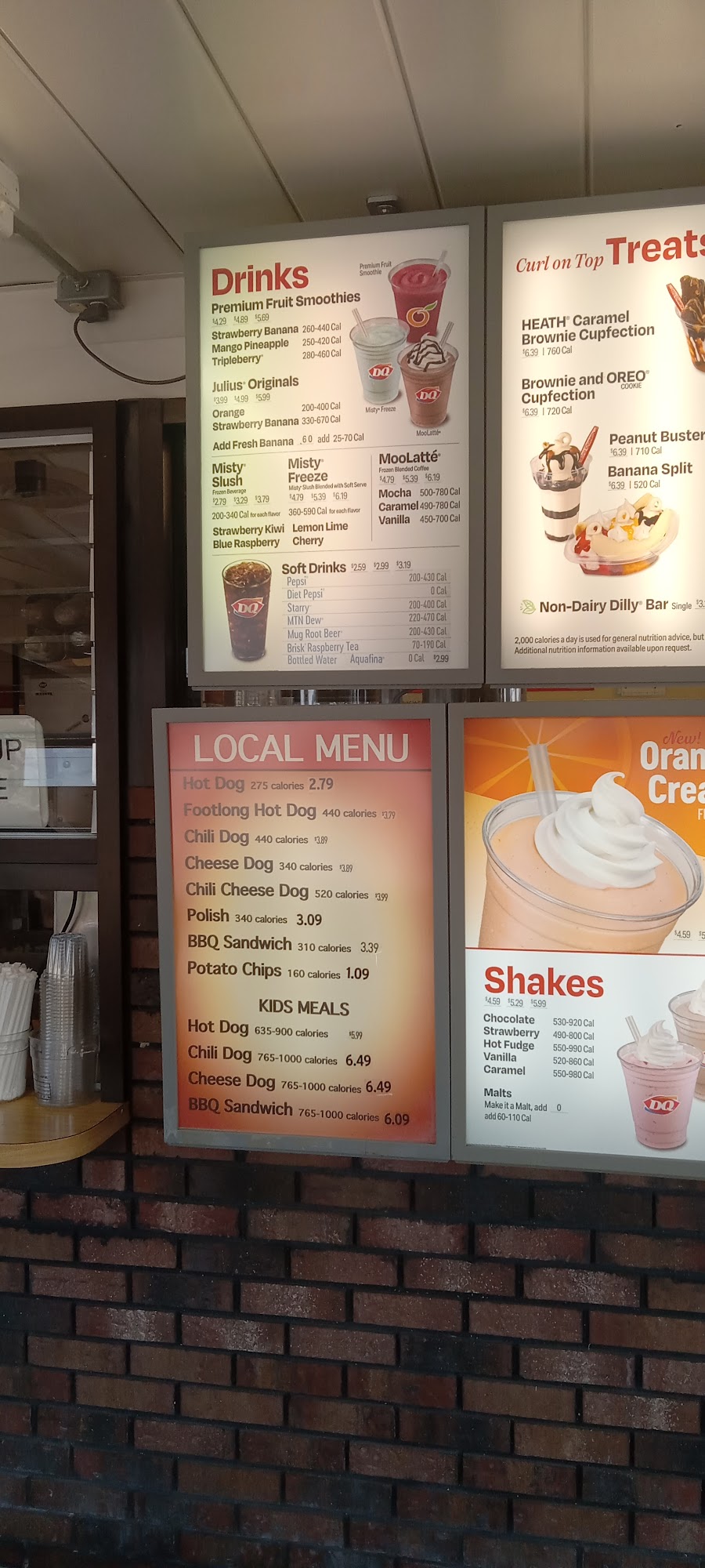 Dairy Queen Store Menu