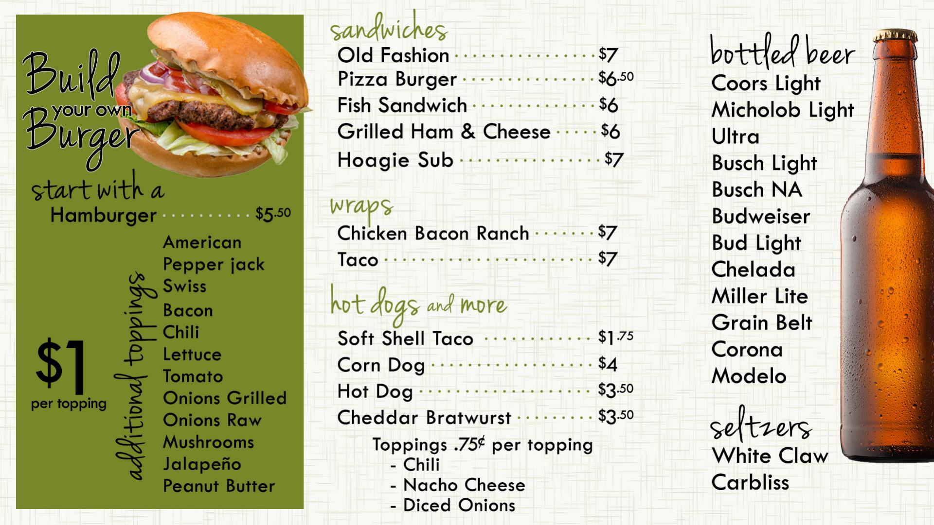 Prairie Tap House Menu