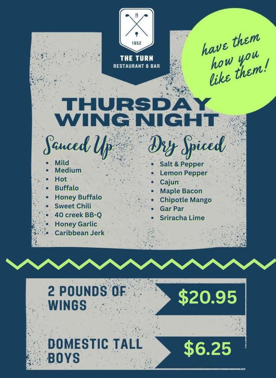 The Turn Bar & Grill Menu