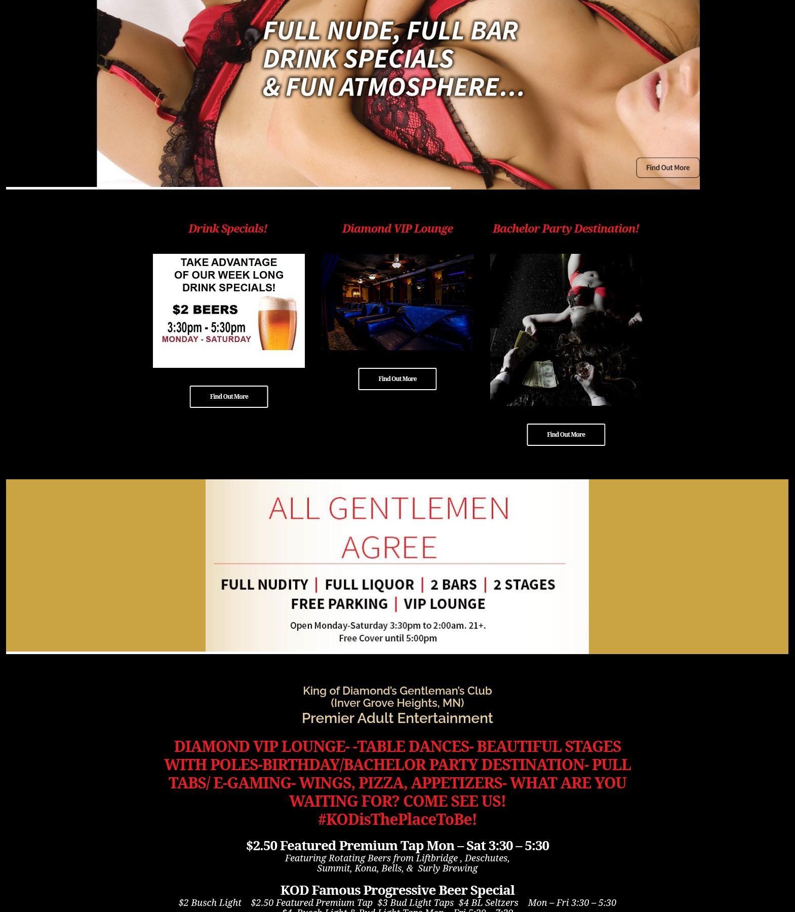 King of Diamonds Menu