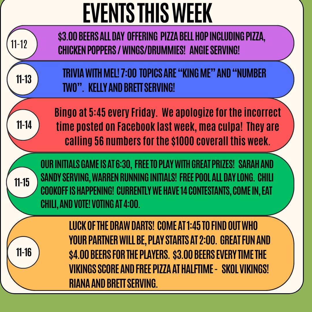 Thunder Brothers Brewery Menu