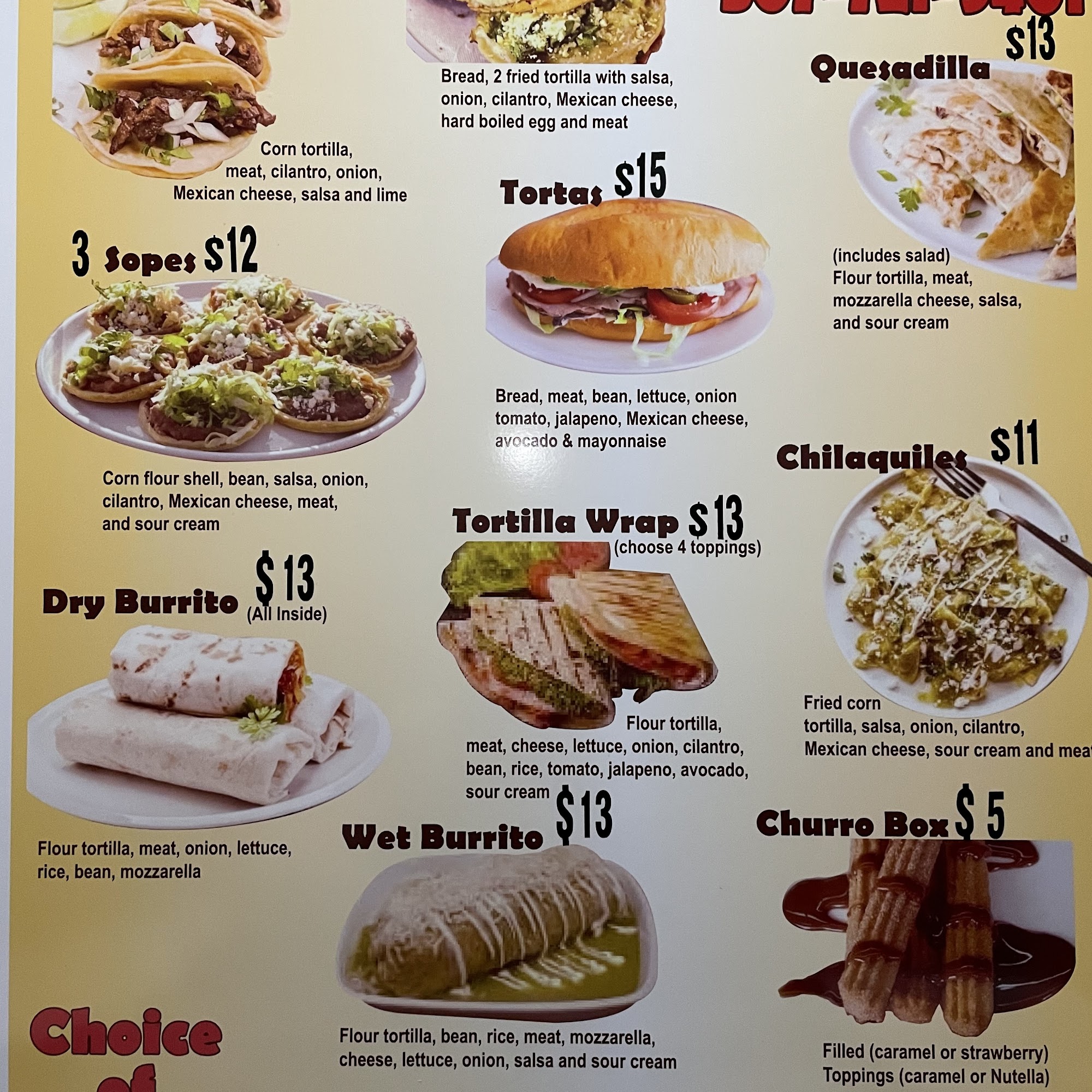 Los Padrinos LLC Menu