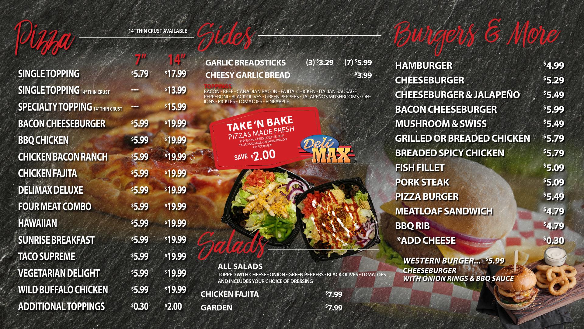 Traditions Buffet Menu