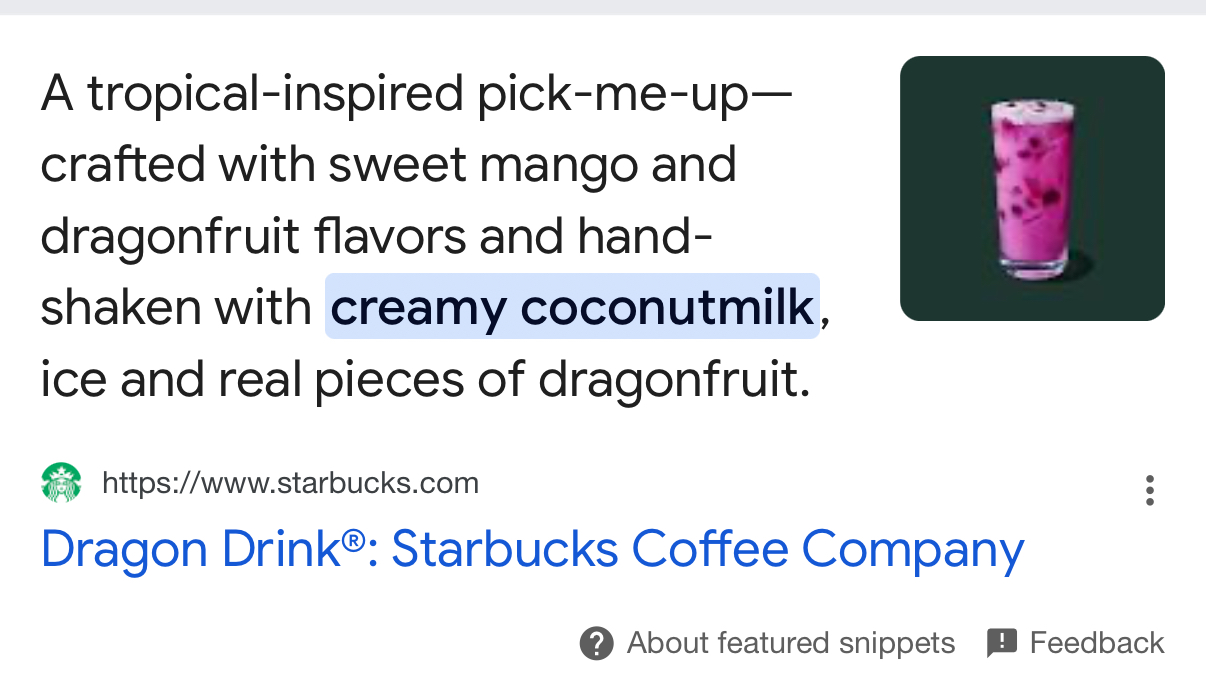 Starbucks Menu