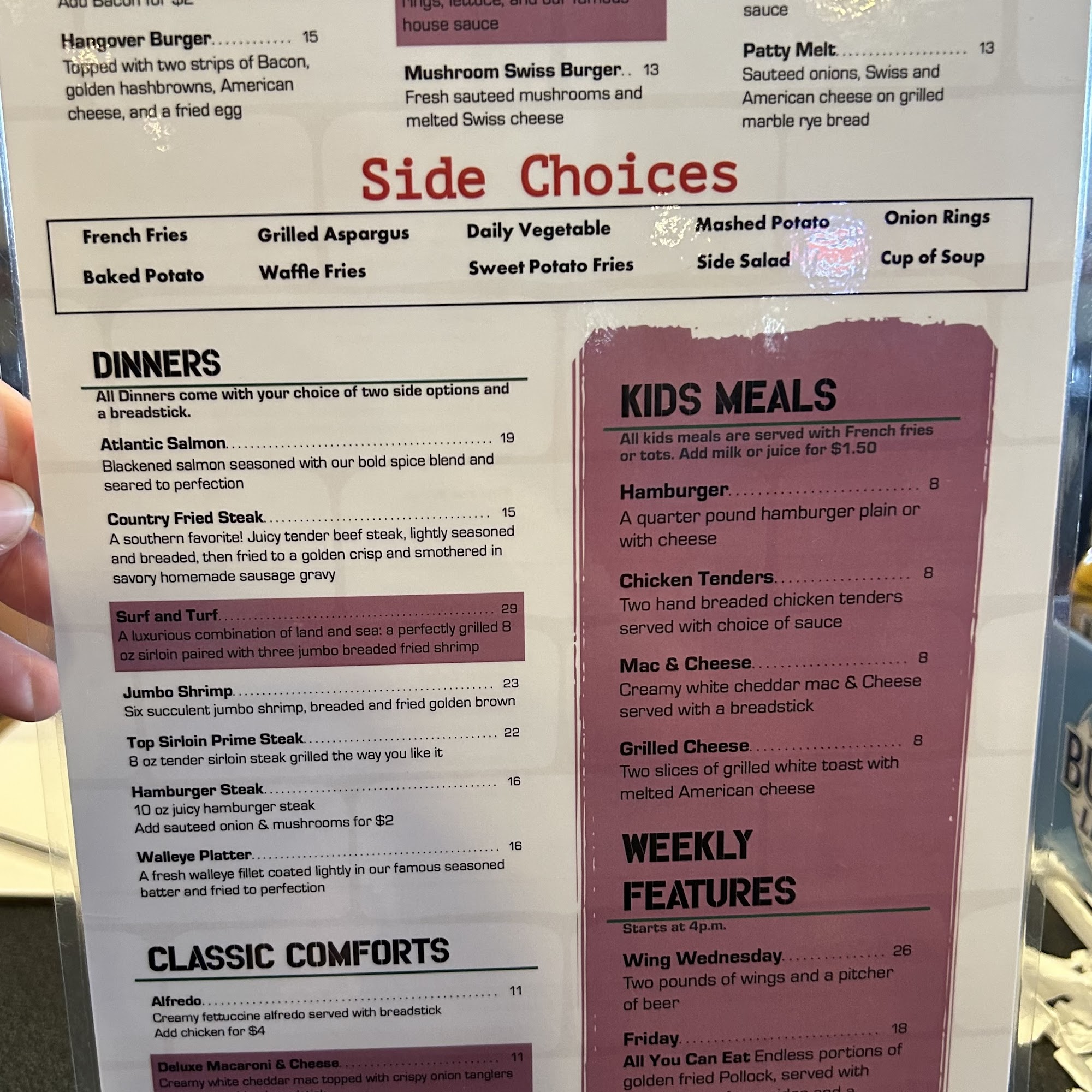 Round Two Bar and Restaurant Menu