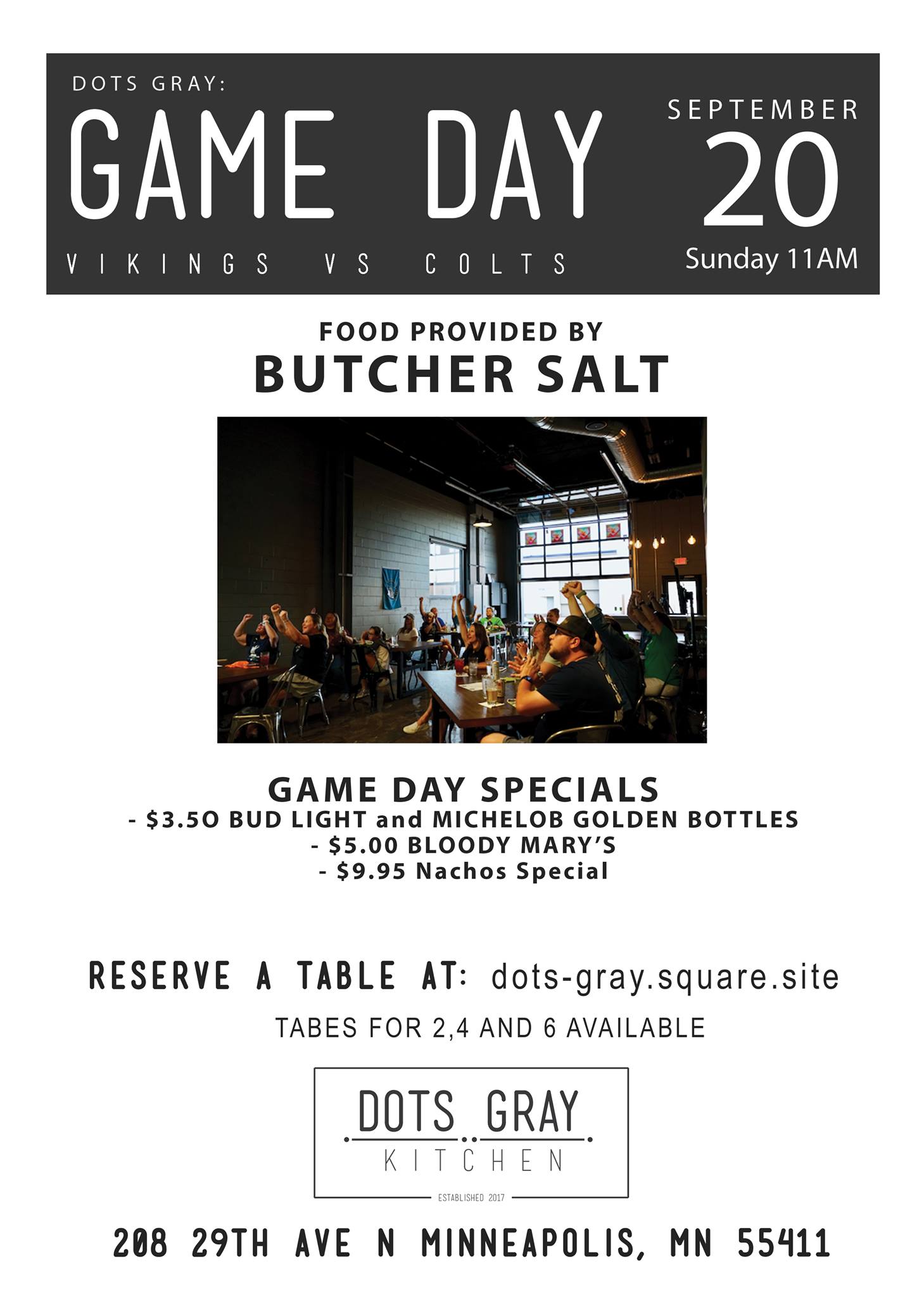 Dots Gray Kitchen Menu