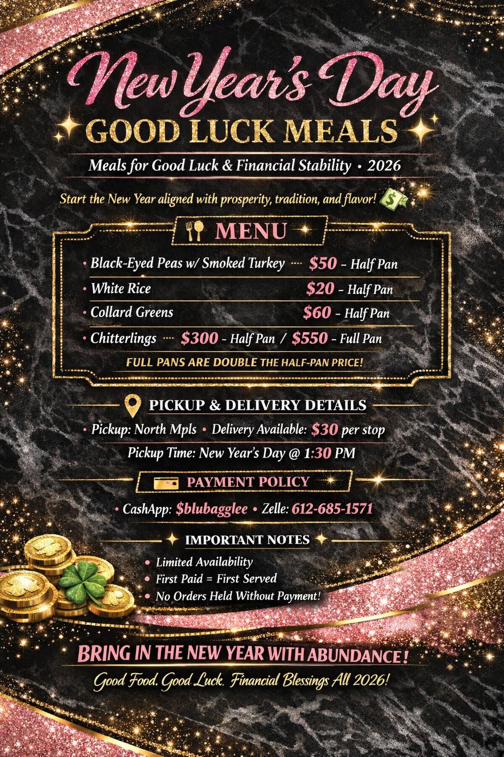Bag Ladys Kitchen Menu