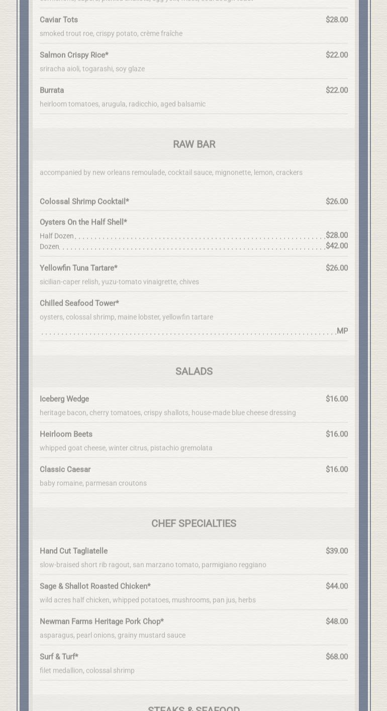 Stock & Bond MN Menu