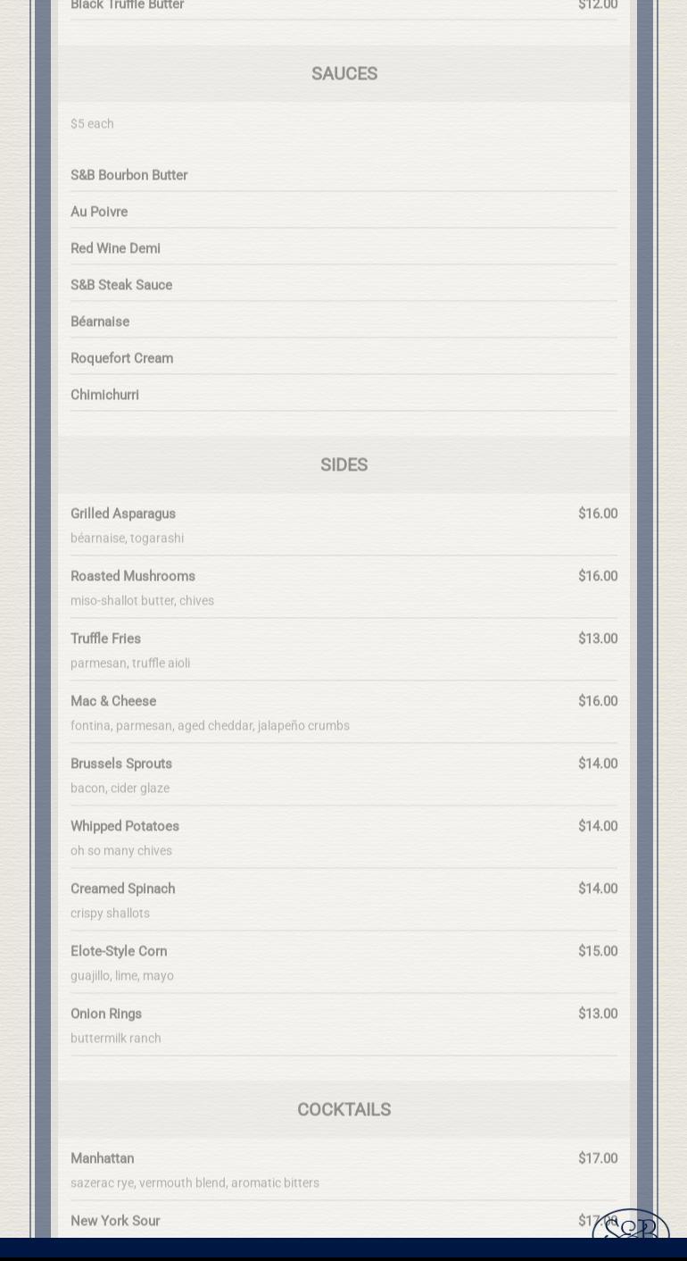 Stock & Bond MN Menu