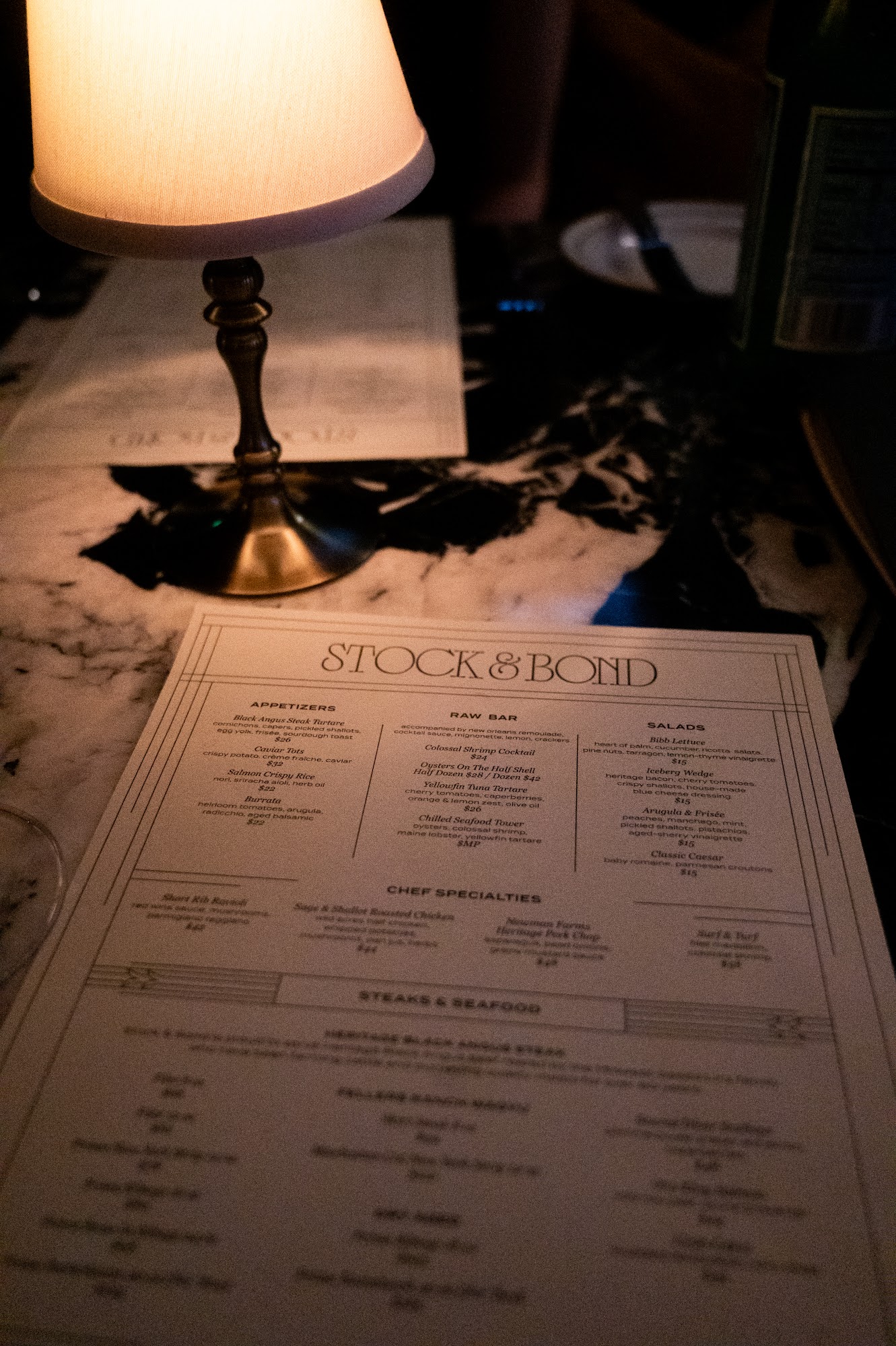 Stock & Bond MN Menu