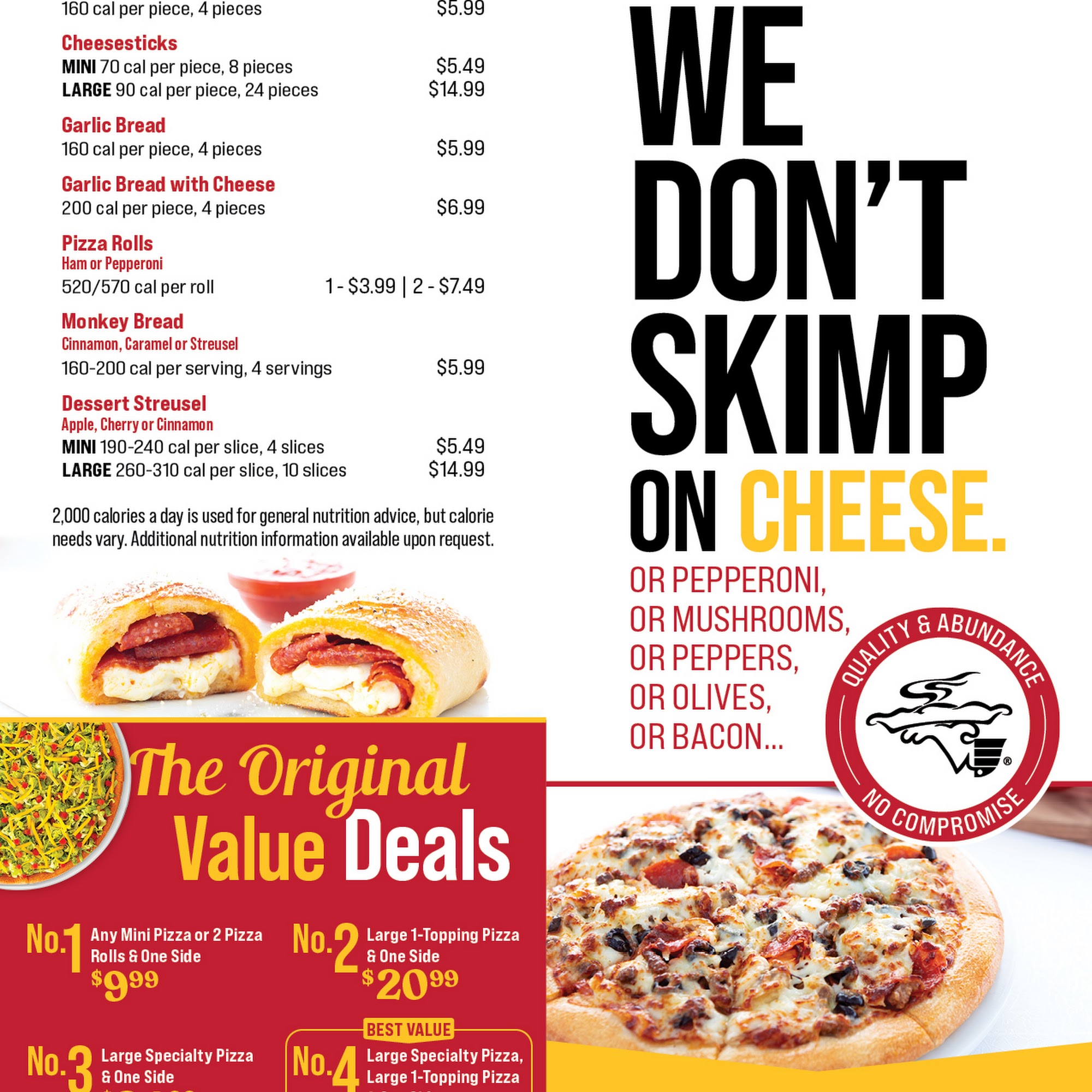 Godfather's Pizza Express Menu